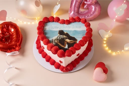 Valentine’s Printed Heart Cake