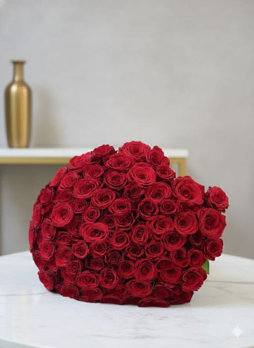 Signature 101 Red Roses Bouquet - Unwrapped
