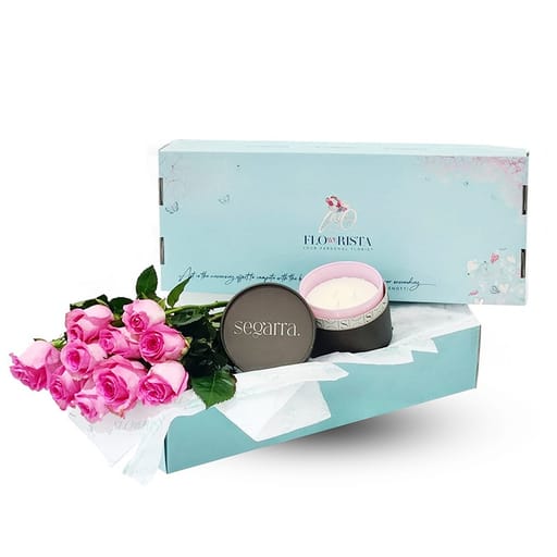 Scented Box Dozen-12 Pink Roses