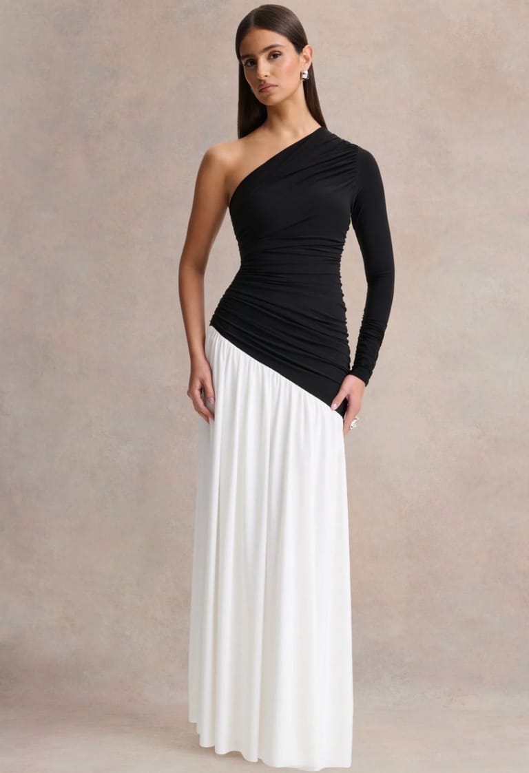 The Bianca Asymmetric Draped Gown - Image 2