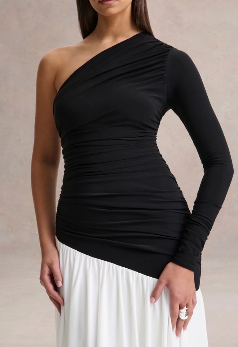 The Bianca Asymmetric Draped Gown - Image 3