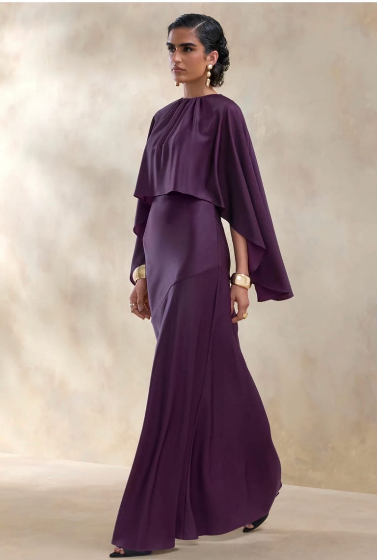 Cape Sleeve Mermaid Gown - Image 2
