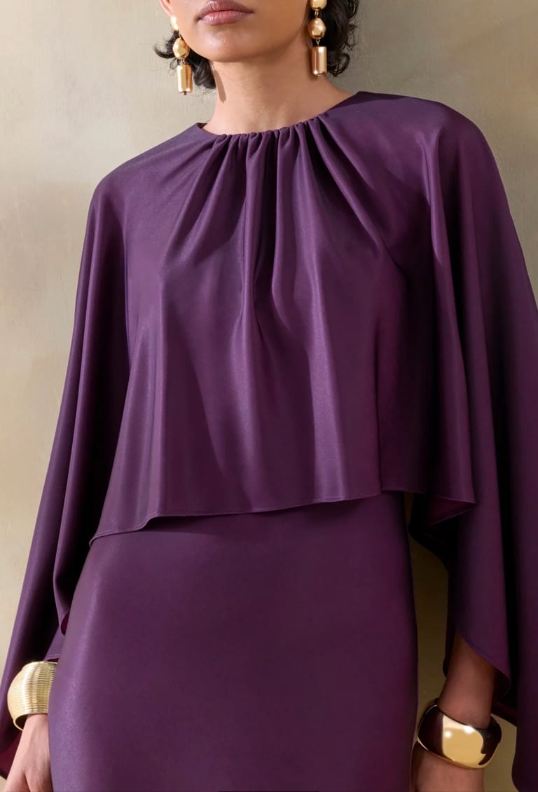 Cape Sleeve Mermaid Gown - Image 3