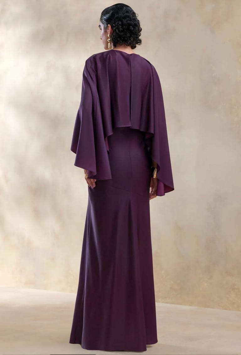 Cape Sleeve Mermaid Gown - Image 4