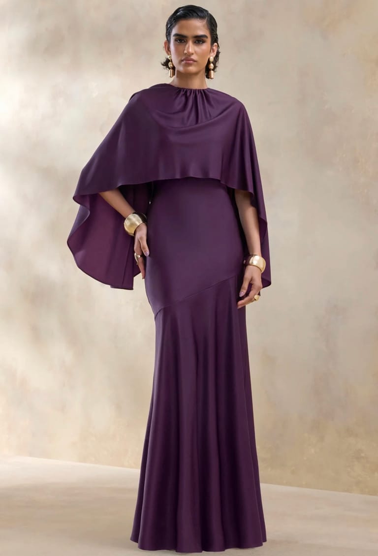 Cape Sleeve Mermaid Gown - Image 5