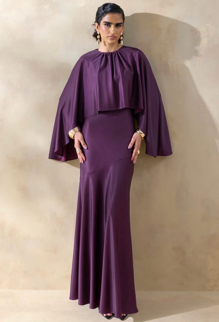 Cape Sleeve Mermaid Gown - Image 6