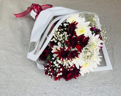 White & Red Flower Bouquet 