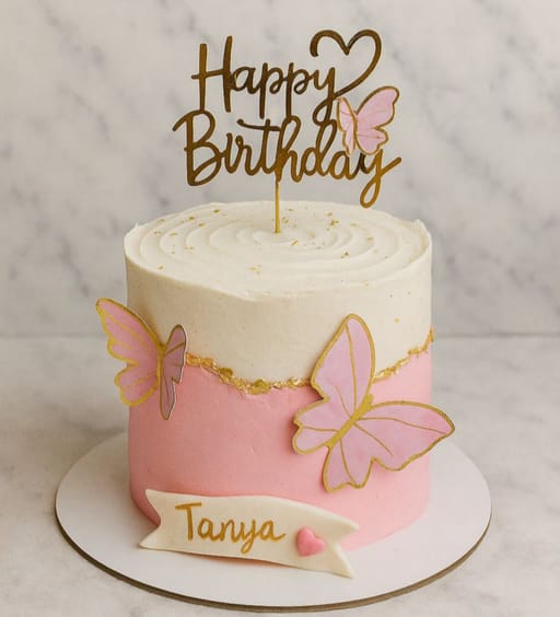 Pink Butterfly Cake 