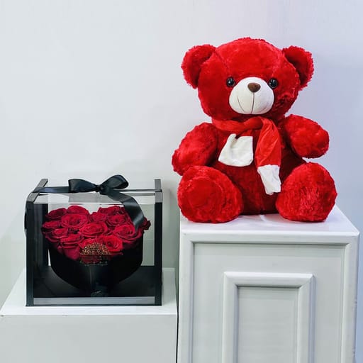 Red Heart Box 40cm Teddy Bear