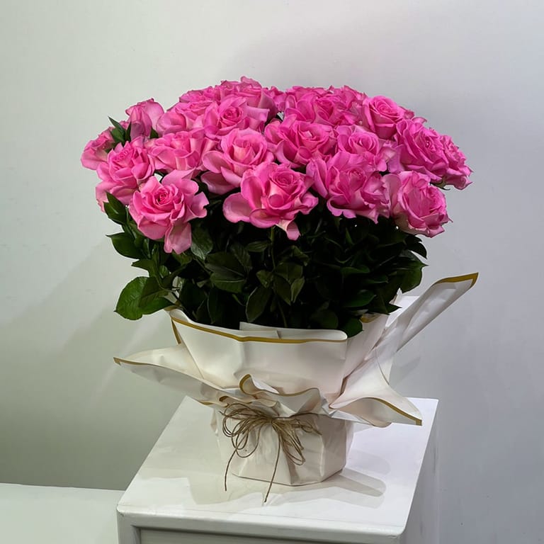 Eternal Pink Roses Charm Bouquet - Image 1