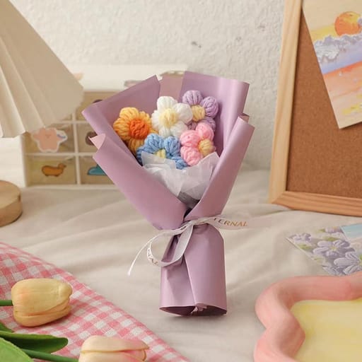 Hand-Knitted Flower