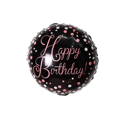 Happy Birthday Black Foil Helium Balloon