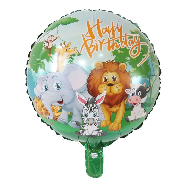 Safari Happy Birthday Foil Balloon - Image 1
