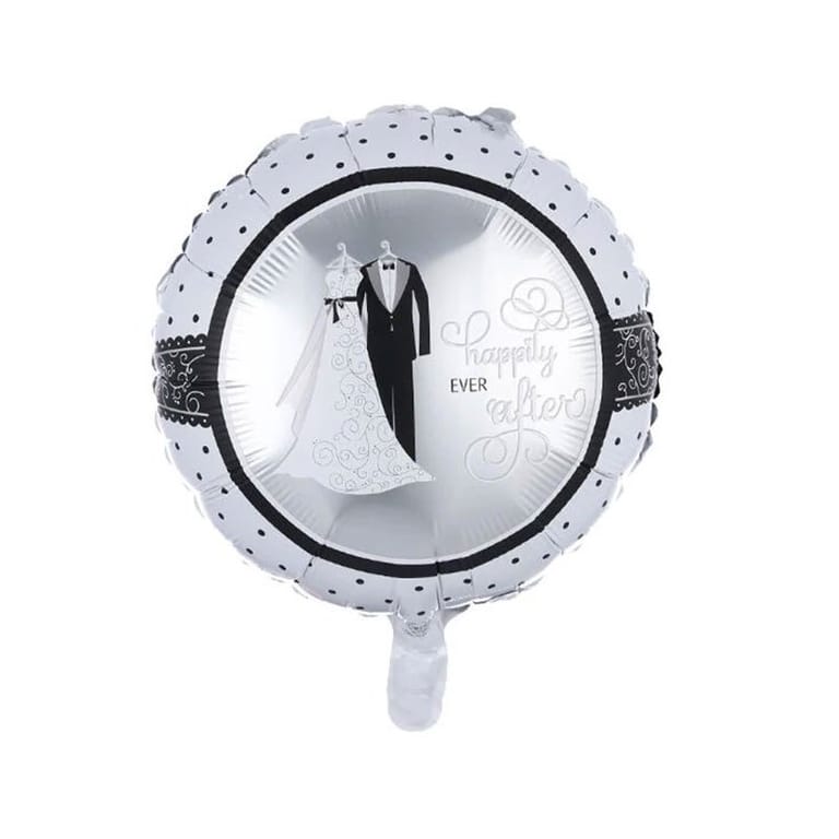 Groom bride round foil balloon - Image 1