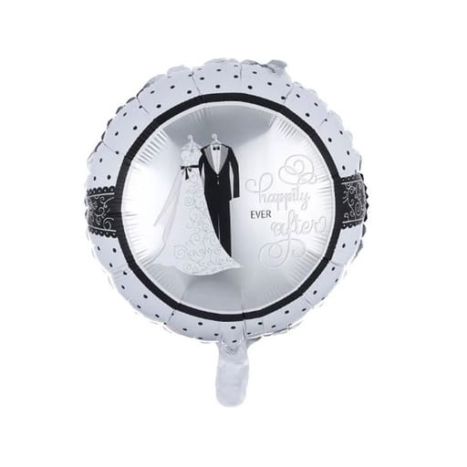 Groom bride round foil balloon