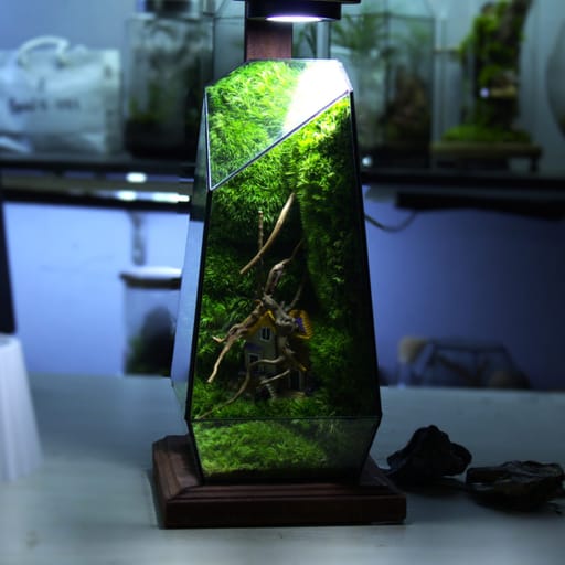 Geometric Zero Moss Terrarium