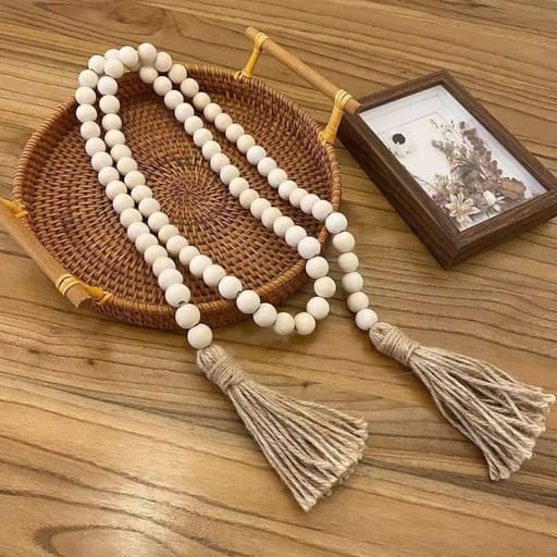 Boho Home Decor Wooden Beaded Garland