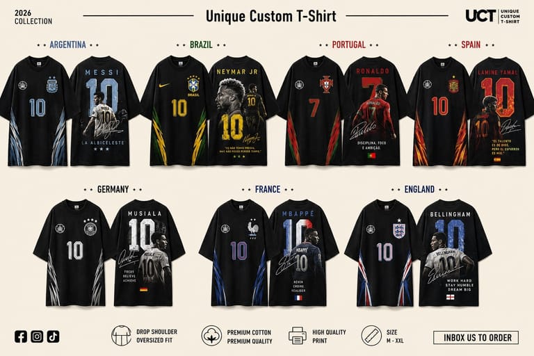 Football World Cup Graphic Oversized Tee – Premium Drop Shoulder 