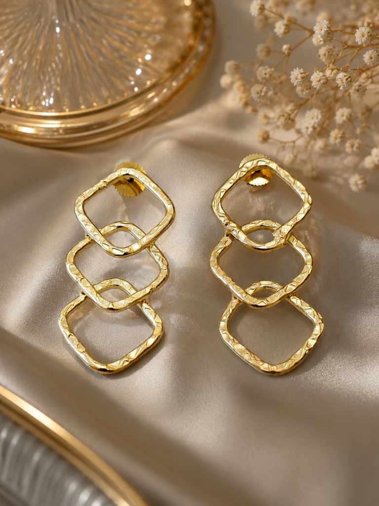 Golden Links Statement Earrings