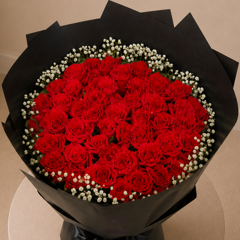 A Breathtaking 50 Red Rose Bouquet - Image 3