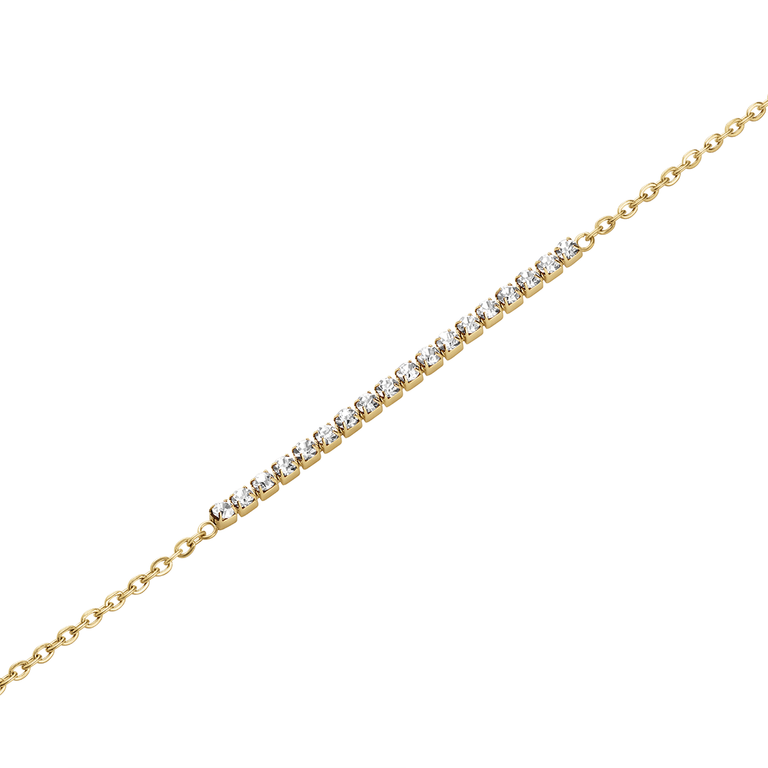 Rosefield Tennis Crystal Clear Bracelet Gold - JBTCG-J904 - Image 2