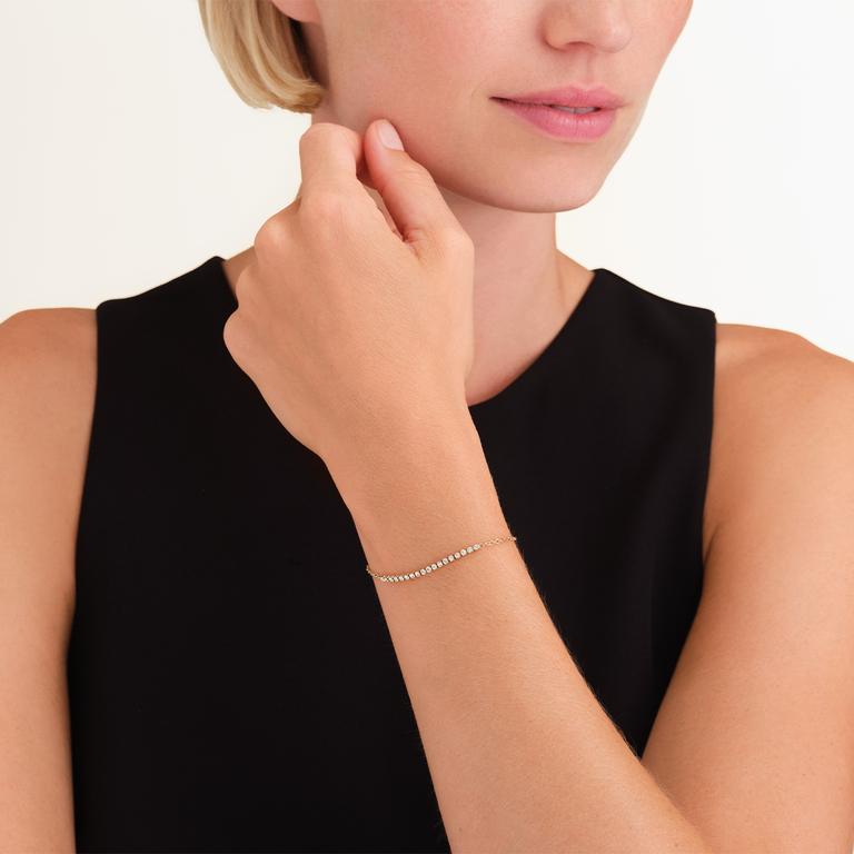Rosefield Tennis Crystal Clear Bracelet Gold - JBTCG-J904 - Image 3