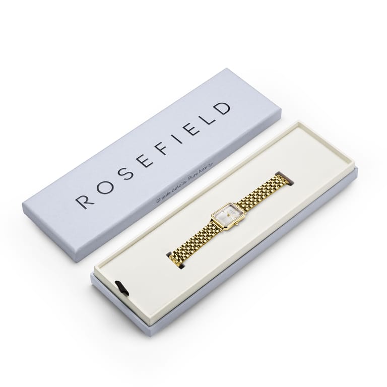Rosefield Octagon XS White Sunray Steel Gold - OWGSG-O60 - Image 5