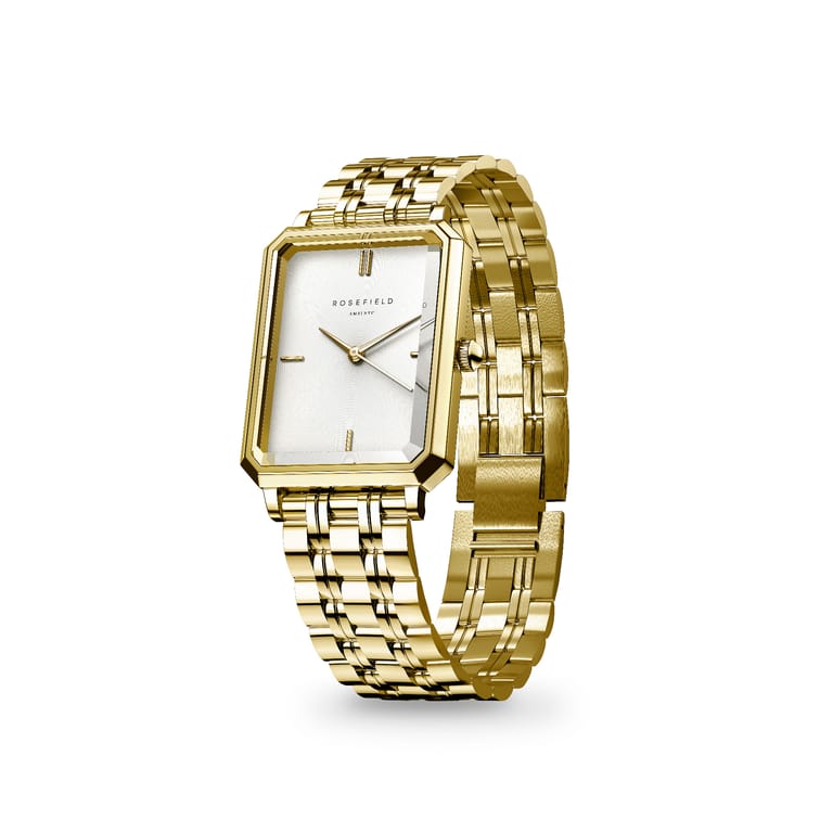 Rosefield Octagon XS White Sunray Steel Gold - OWGSG-O60 - Image 3