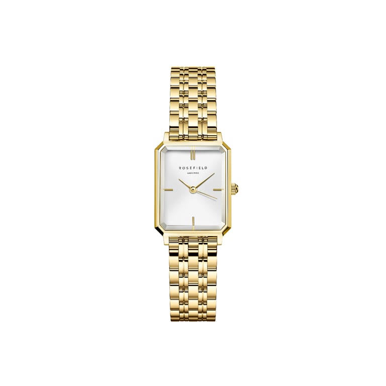 Rosefield Octagon XS White Sunray Steel Gold - OWGSG-O60 - Image 1