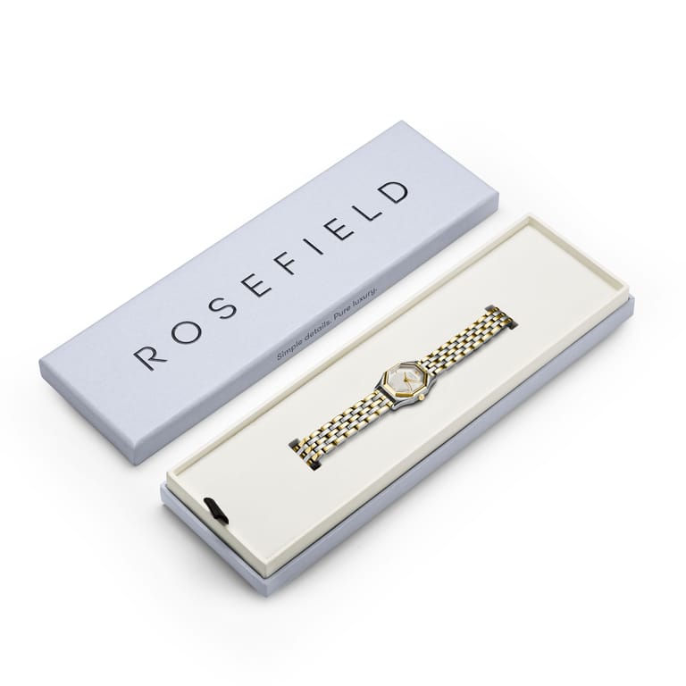 Rosefield Gemme White, Two Tone Steel Gold - GWSSS-G03 - Image 5