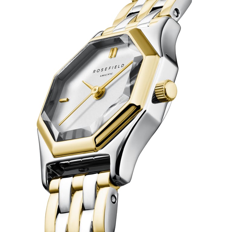 Rosefield Gemme White, Two Tone Steel Gold - GWSSS-G03 - Image 2