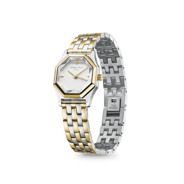 Rosefield Gemme White, Two Tone Steel Gold - GWSSS-G03 - Image 3