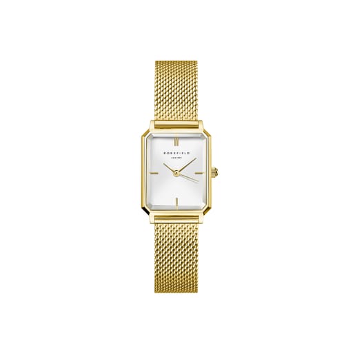 Rosefield The Octagon XS Mesh White Gold - OWGMG-O73
