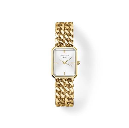 Rosefield Octagon XS Double Chain White Gold - SWG