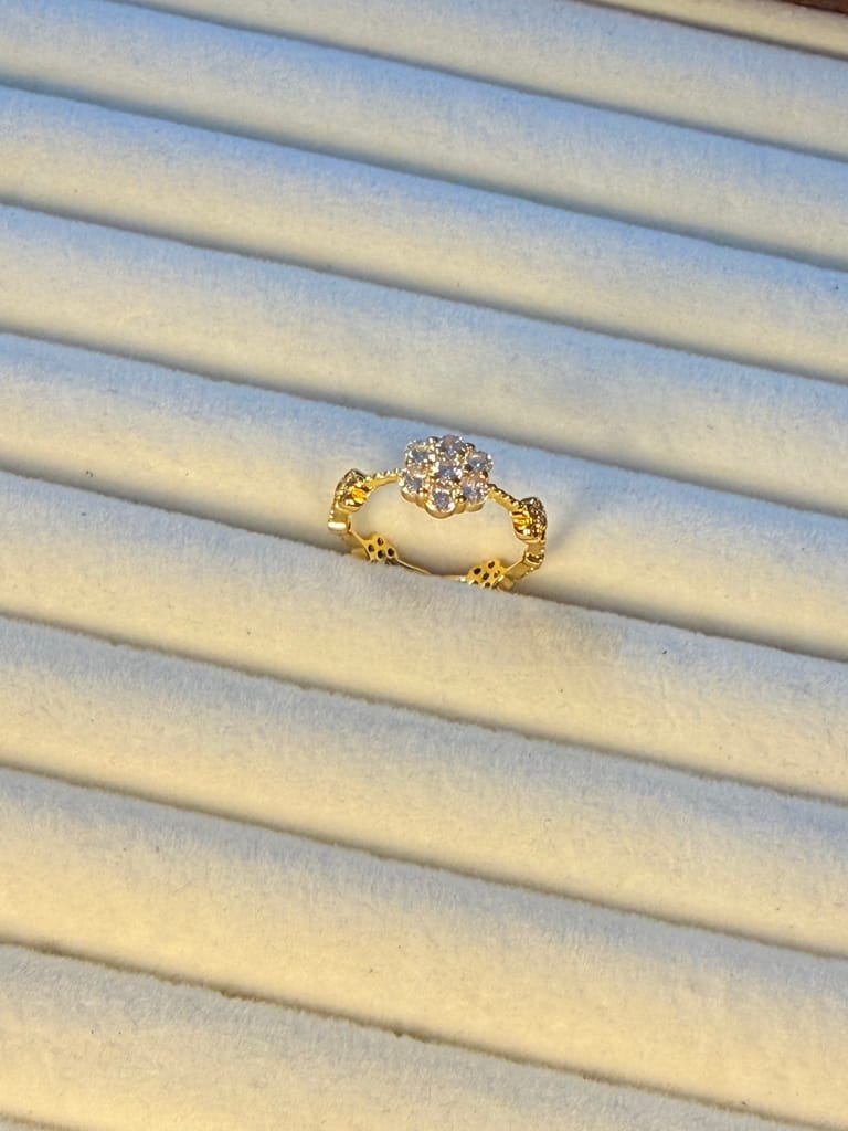 Floral Golden Zircon Ring - Image 1