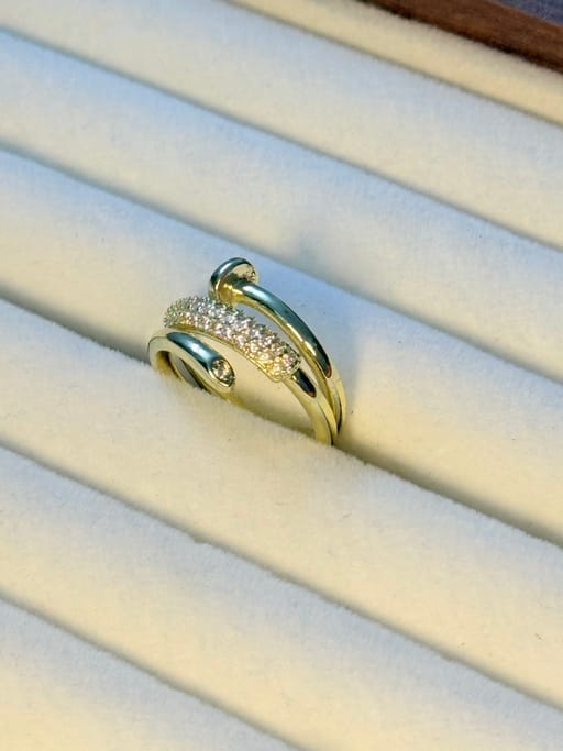 Stack Ring With Zircon (Golden)