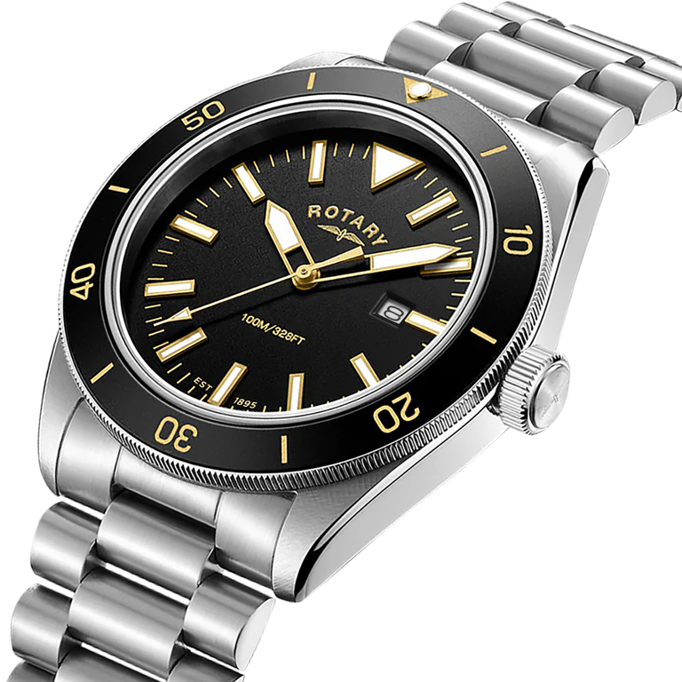 Rotary Men's Apex 10 Stainless Steel Bracelet Watch - RGB10001/06 - Image 2
