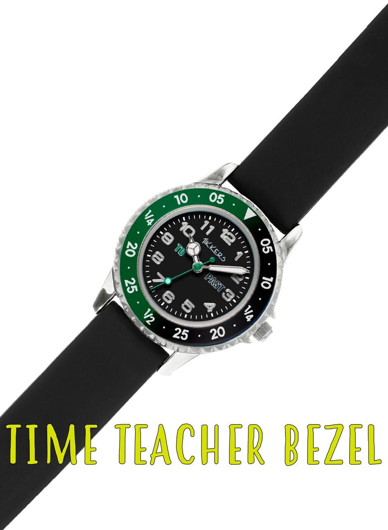 Tikkers Boys Black Silicone Strap Time Teacher Watch - TK0139 - Image 2