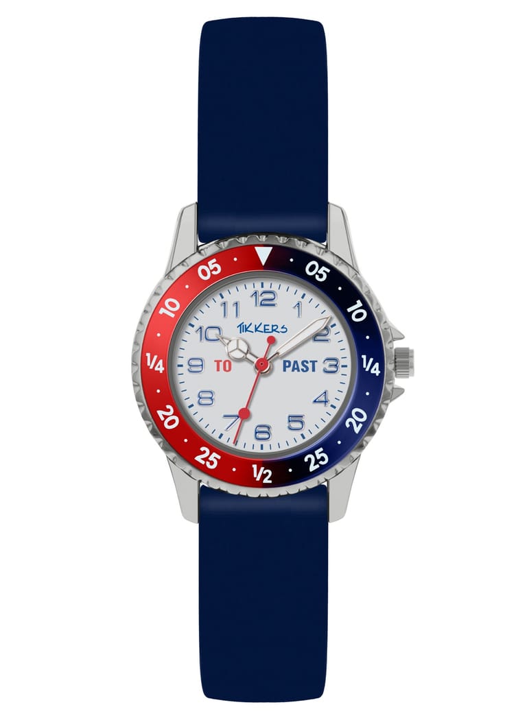 Tikkers Boys Navy Silicone Strap Time Teacher Watch - ATK1040
