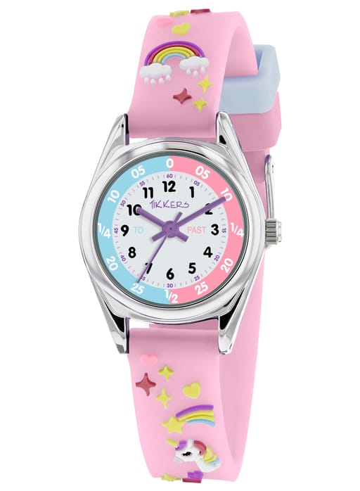  Tikkers Girls Purple Silicone Strap 3D Unicorn Watch - ATK0145