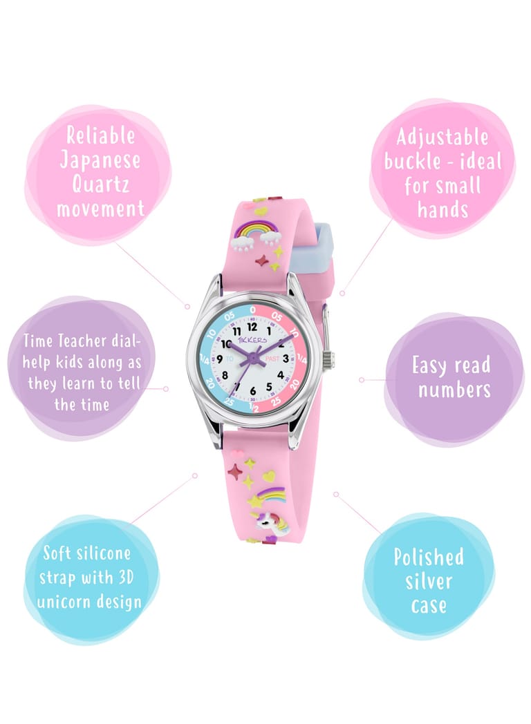 Tikkers Girls Purple Silicone Strap 3D Unicorn Watch - ATK0145 - Image 5