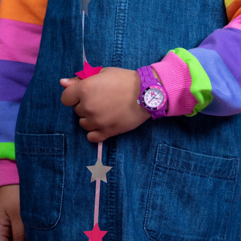 Tikkers Girls Purple Silicone Strap Time Teacher Watch - TK0041 - Image 4