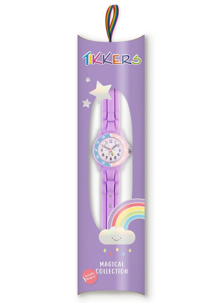 Tikkers Girls Purple Silicone Strap Time Teacher Watch - TK0147 - Image 7
