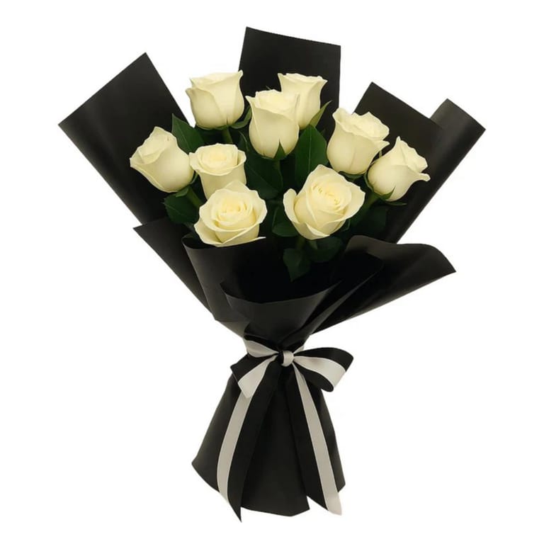 Elegant White Rose Bouquet - Image 1