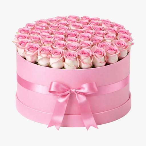 Iconic Pink Box With Pink Roses
