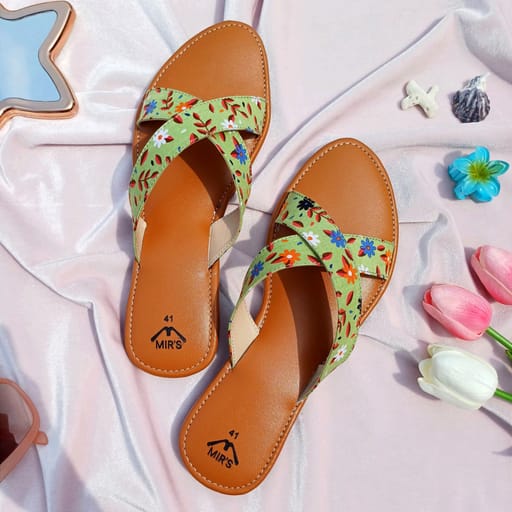 Printed Criss-Cross Flats (Green)