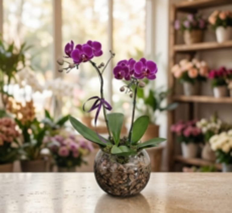 Mini Orquídea Cascara Lilás 