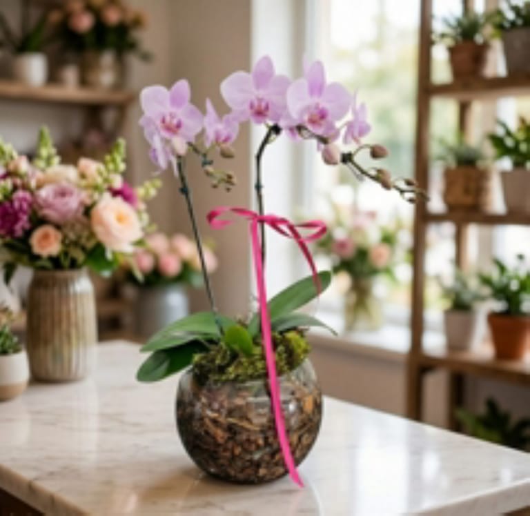 Mini Orquídea Cascara Rosa