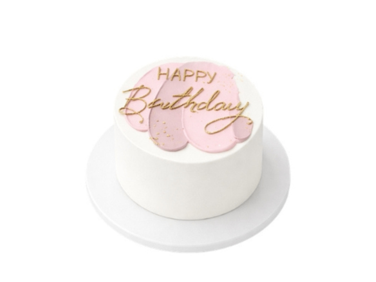 Elegant Birthday Cake with Gold Accents - Image 1
