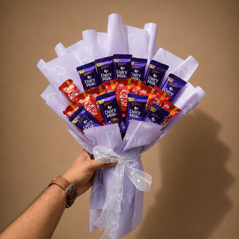 Dairy Milk & KitKat Chocolate Bouquet